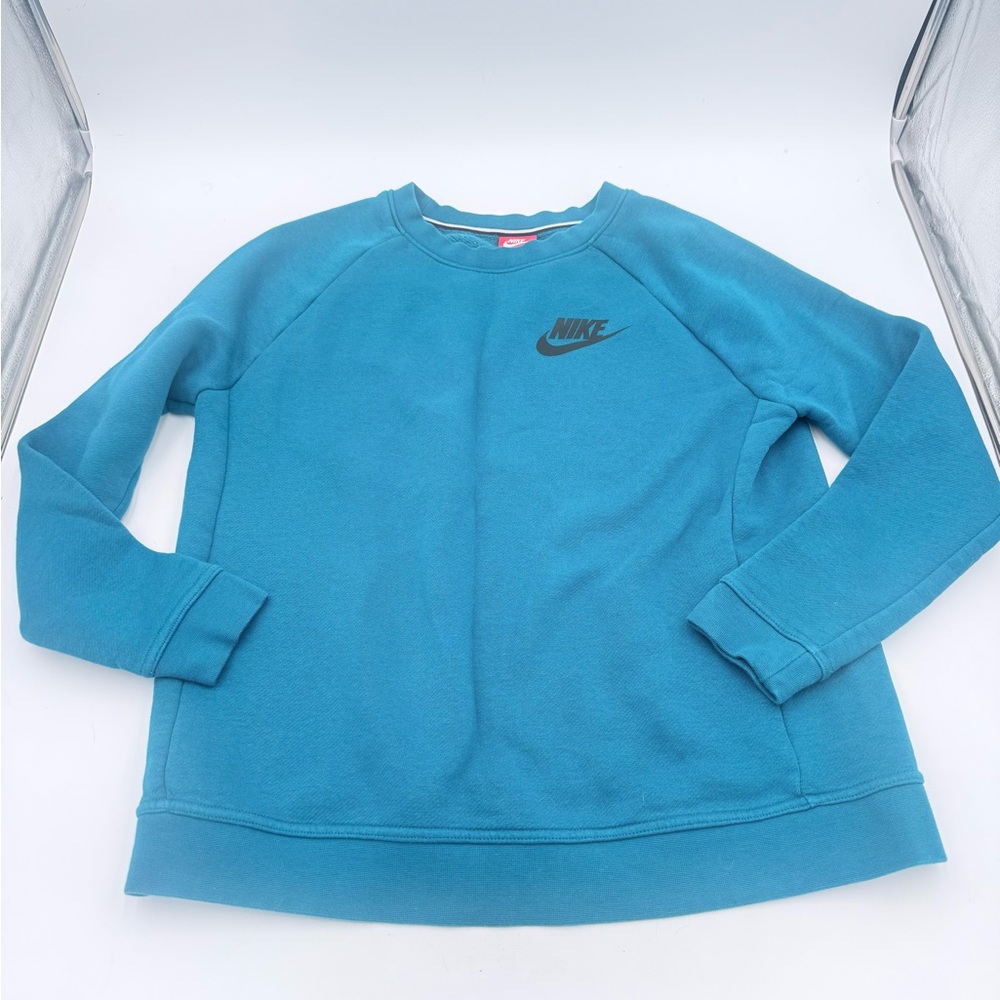 Vintage Nike Crewneck Teal Longsleeve Pullover Sweatshirt Jacket Women's Size M